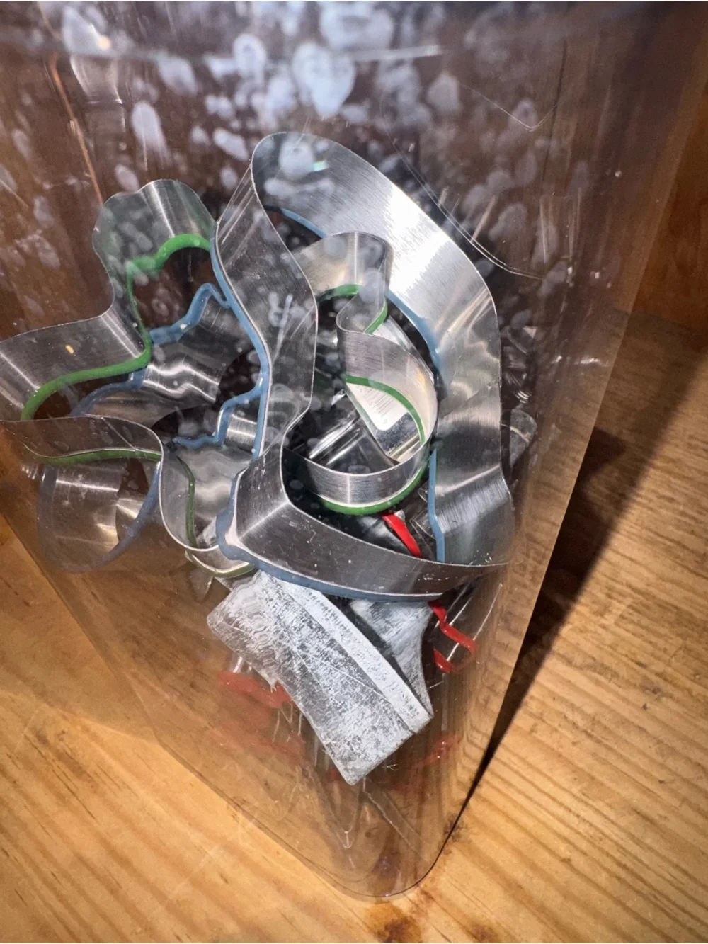 Christmas Cookie Cutter Set - Stainless Steel Shapes in Red, Green, Blue Trims